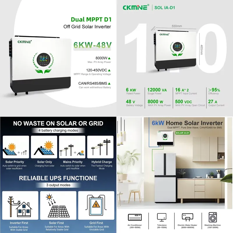 Off Grid Solar Inverter 48V 6000W - Promoção Quente: Inversor Solar Dual MPPT