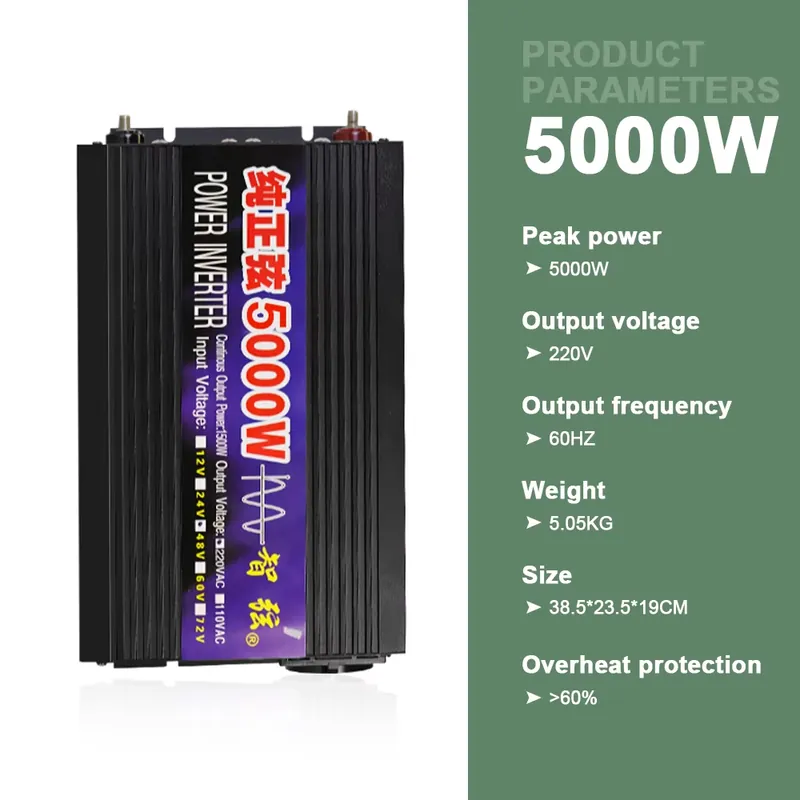 Inversor de Onda Senoidal Pura - Pure Sine Wave Inverter 5000W 48V 220V avaliação e preço